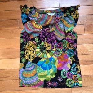 Beachy Trina Turk silk tank top! 🐙🐠🦈🐬🐋🦀🐡